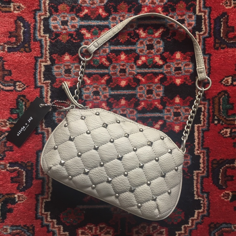 NWT Olivia & Joy Light Gray Purse